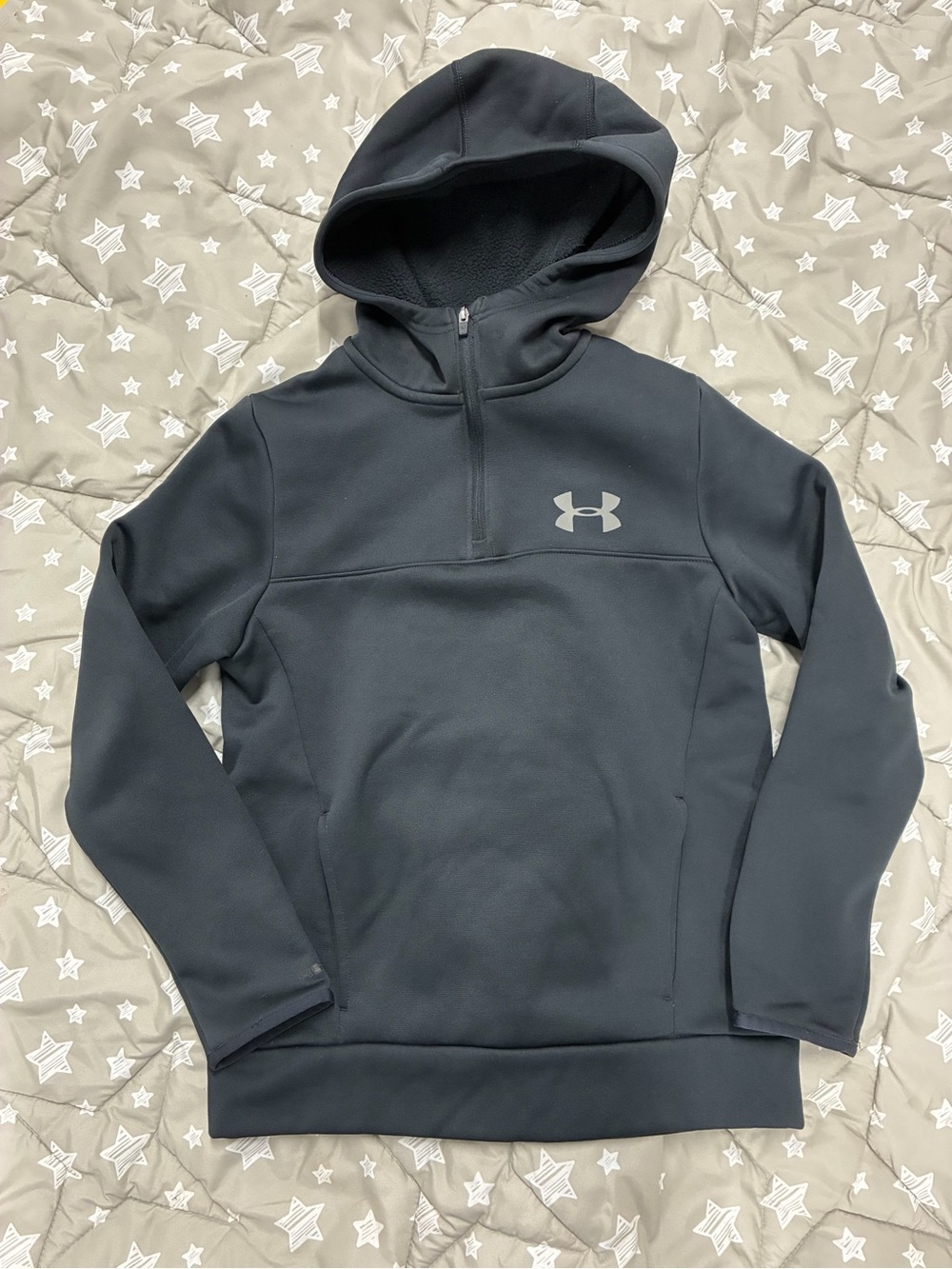 Under Armour Youth Black Half-Zip Hooded Pullover